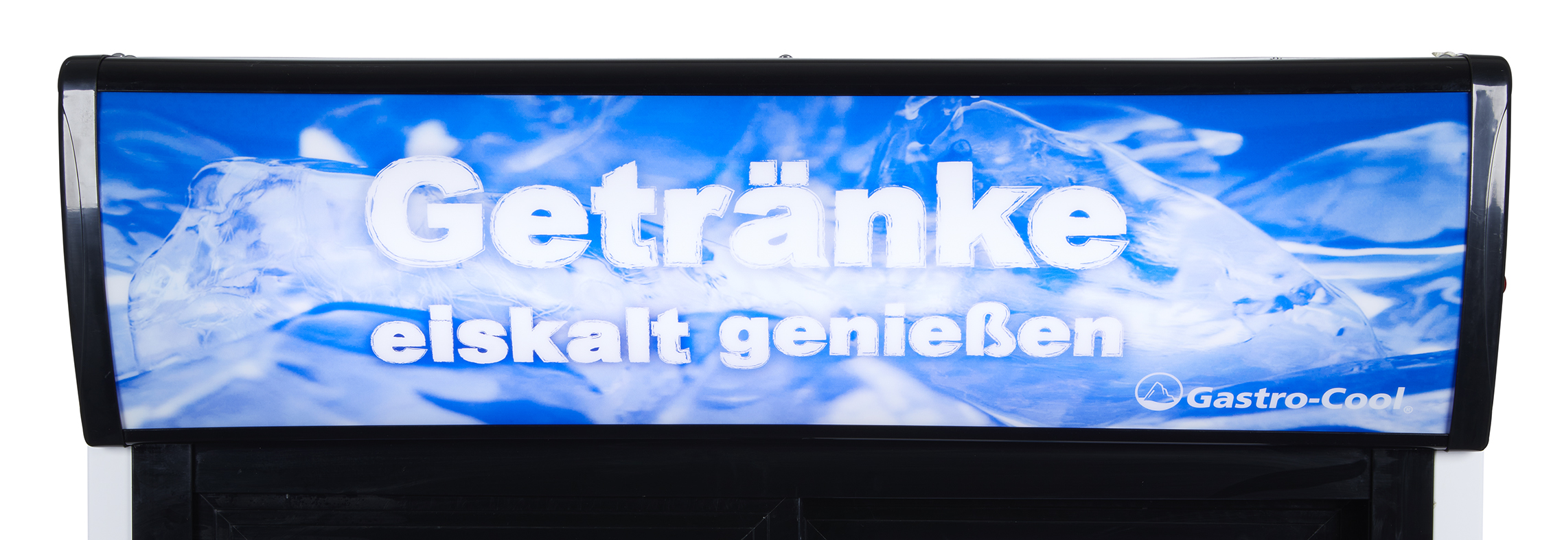 Gastro-Cool - Reclamedisplay koelkast - Dubbeldeurs - Zwart/Wit - DC800 - 126602 - Canopy