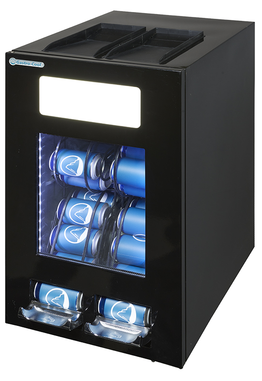 Gastro-Cool - Gastro-Cool - Can Dispenser koelkast - Zwart - AP100-330 - 321700 - Zijaanzicht gevuld