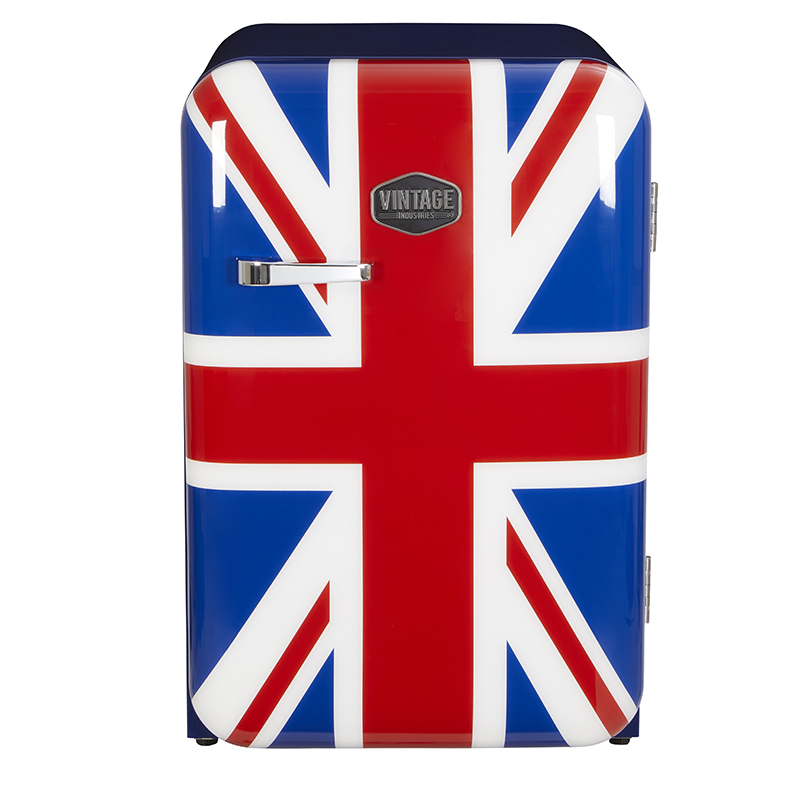 Gastro-Cool - Vintage Industries - Retro Midi koelkast Kingston - Union Jack - RC160 - 427002 - Vooraanzicht