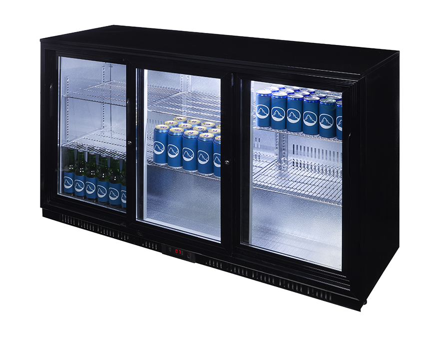 Gastro-Cool - Backbar koelkast - Zwart/Wit - UC300 - 217102 Zijaanzicht gevuld