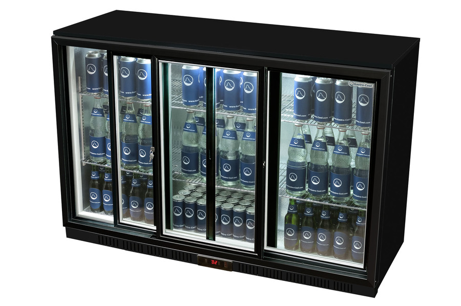 Gastro-Cool - Backbar koelkast - Zwart/Wit - UC300 - 217102 Zijaanzicht gevuld