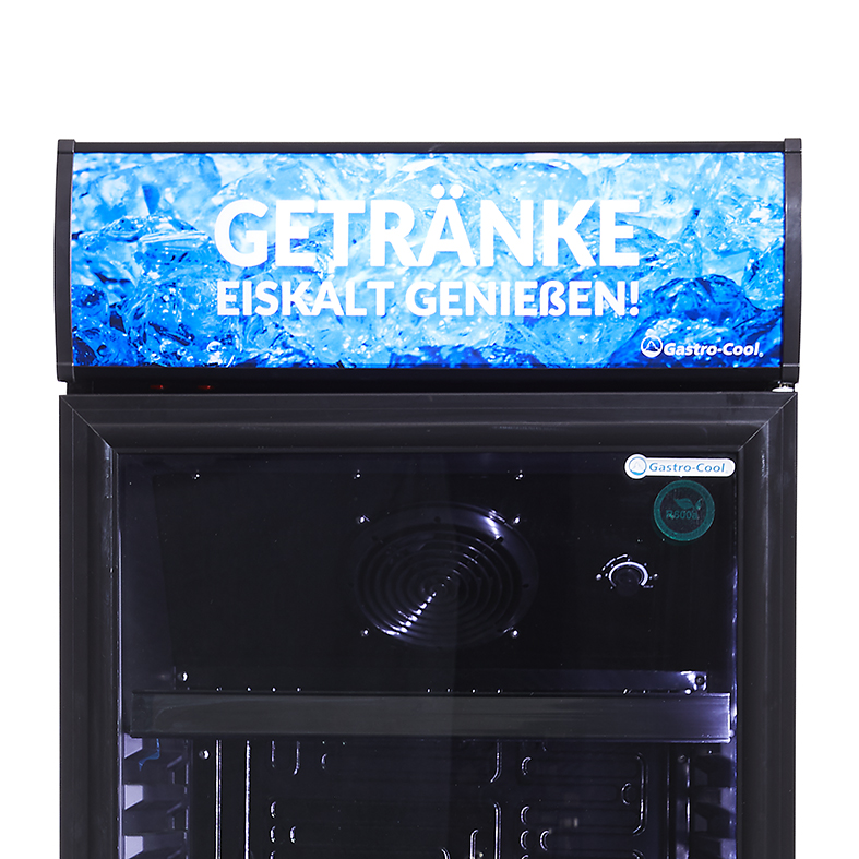 Gastro-Cool - Reclamedisplay koelkast - Zwart - DC400 - 114201 - Lichtgevende hoed op koelkast