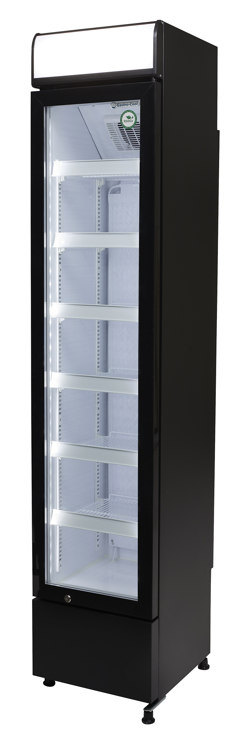 Gastro-Cool - Slimline koelkast - Zwart/Wit - DC130 - 135201 - Zijaanzicht leeg