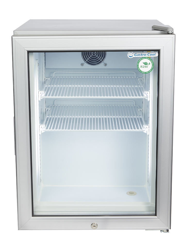 GCGW50-gastro-cool-mini-eisschrank-gefrierschrank-klein-kalt-silber-frontal-leer